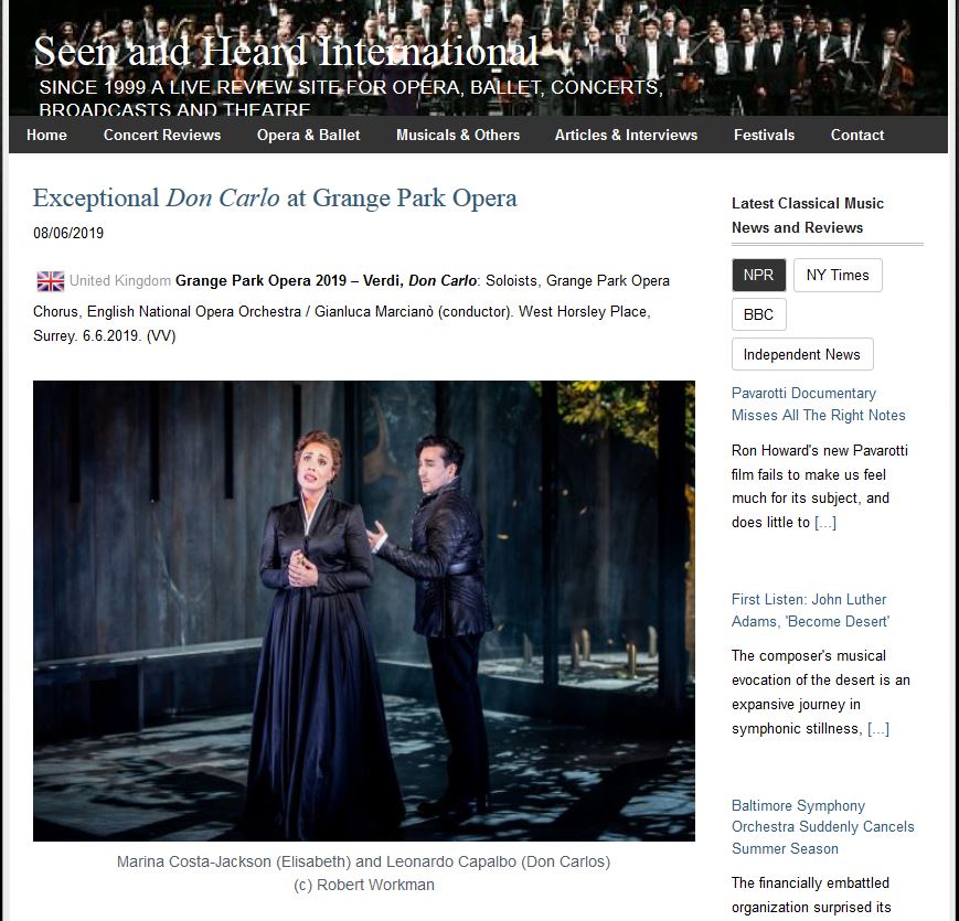 Review of Don Carlo for Seen and Heard International