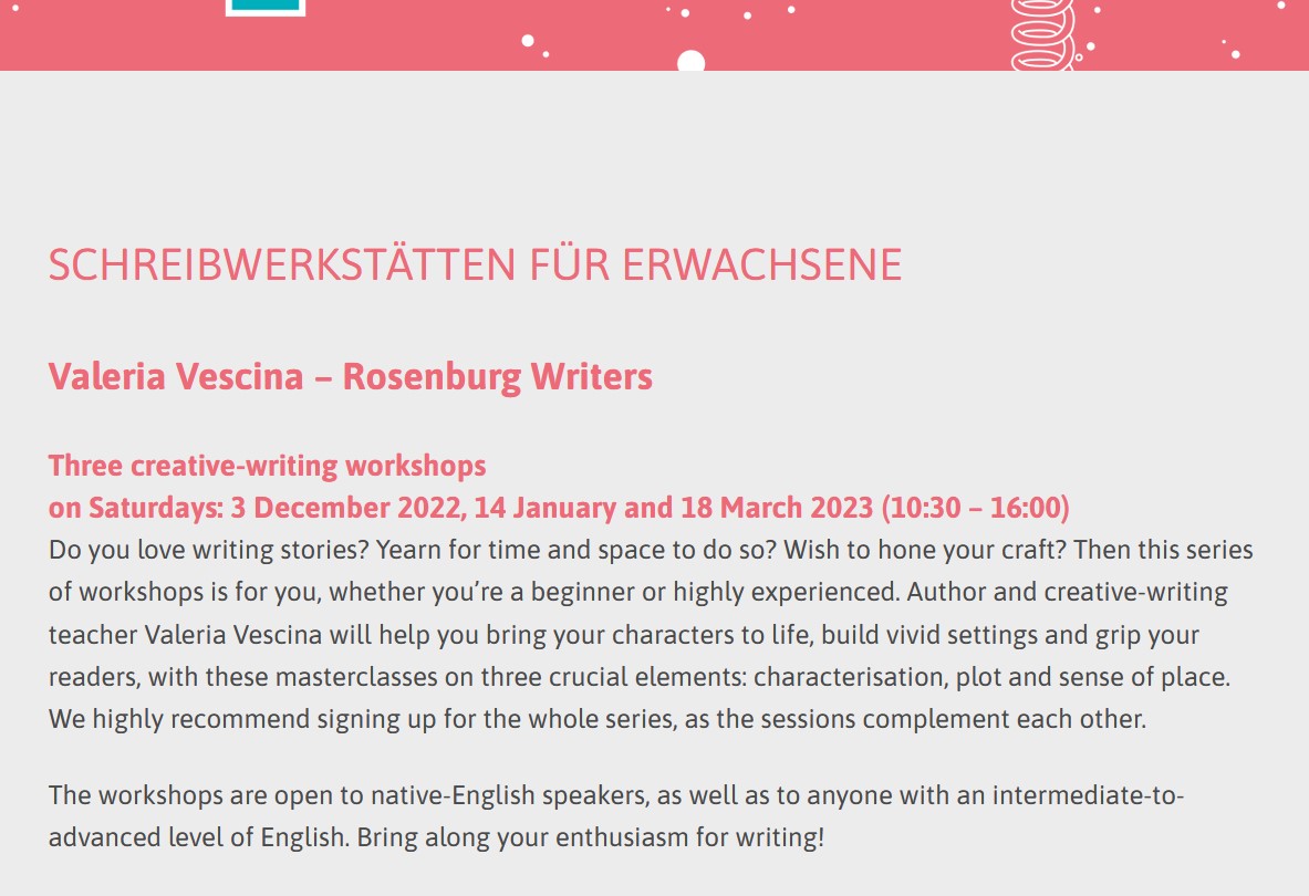 Workshops at Literaturhaus Zentralschweiz